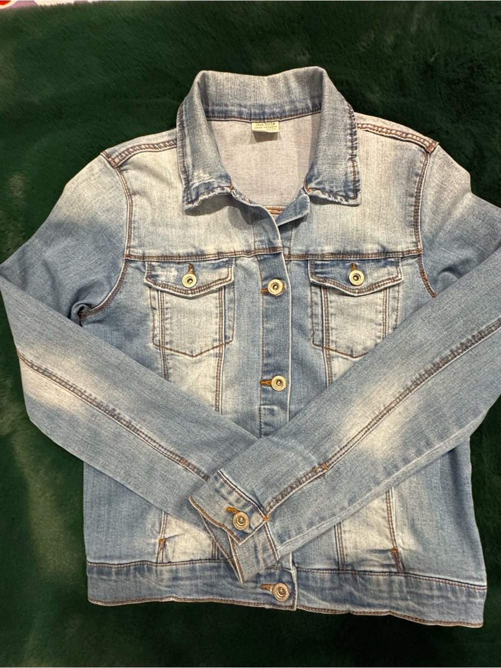ZARA GIRLS Distressed Jean Jacket Light Wash Blue Wash,  Sz. 13/14